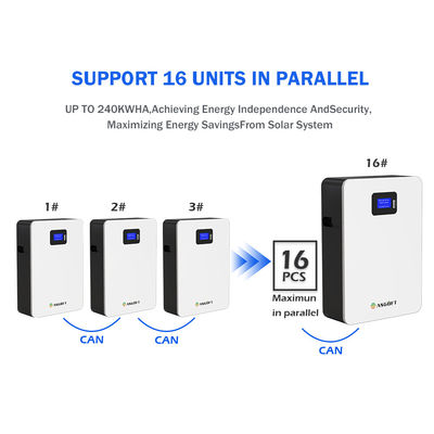 Μπαταρία οικιακού powerwall 51.2v100ah 5.12kwh lifepo4 λίθιου του κύκλος ζωών ASGOFT 6000 95% DOD