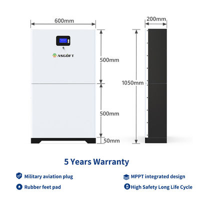 8000 ηλιακή Stackable 48v Lifepo4 μπαταρία ενεργειακής αποθήκευσης κύκλων 280ah Powerwall για την οικογένεια