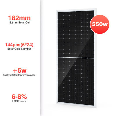 Διαφανές σύστημα ηλιακού πλαισίου 450w 500w 540w μονο διπρόσωπο για το σπίτι