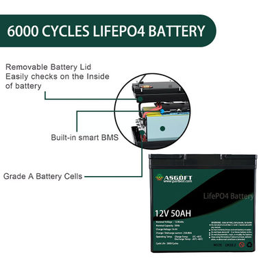 Ιονική Lifepo4 μπαταρία 50ah 12V 50Ah 10kwh λίθιου για τη μοτοσικλέτα