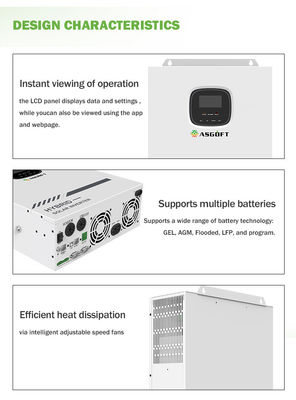 Ηλιακό υβρίδιο Mppt στην ενιαία φάση 48V 3Kw 3000W 5Kw 5000W 5.5Kw 6Kw αναστροφέων πλέγματος