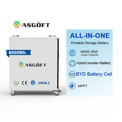 Έξυπνη φόρτιση 6Kwh lifepo4 μπαταρία με 3000W Inverter Φορητή ισχύς για φορητές συσκευές
