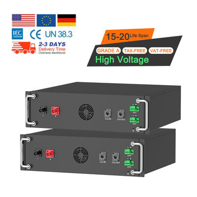 Υψηλής τάσης 15kwh-750kwh Λιθιοσιδή μπαταρία Lifepo4 51.2v 100Ah Ρακ-εγκαταστημένη μπαταρία Λιθιοϊοντική μπαταρία