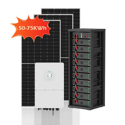 50kWh 75kWh Υβριδικό σύστημα ηλιακής ενέργειας υψηλής τάσης 100kWh 300kwh 750kWh Ηλεκτρονική μπαταρία καναπέ On Off Grid