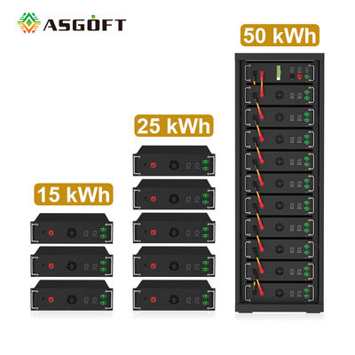 Υψηλής τάσης 15kwh-750kwh Λιθιοσιδή μπαταρία Lifepo4 51.2v 100Ah Ρακ-εγκαταστημένη μπαταρία Λιθιοϊοντική μπαταρία