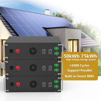 Υψηλής τάσης 15kwh-750kwh Λιθιοσιδή μπαταρία Lifepo4 51.2v 100Ah Ρακ-εγκαταστημένη μπαταρία Λιθιοϊοντική μπαταρία