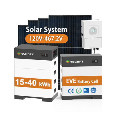 Ηλιακή μπαταρία υψηλής τάσης 15kw-40kw Οικιακό ηλιακό σύστημα Ηλιακής ενέργειας Τράπεζα Ηλιακής Ενέργειας με μπαταρία λιθίου