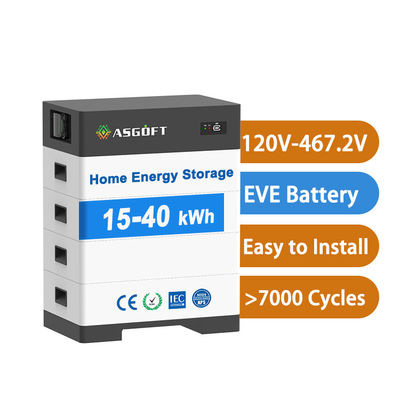 Ηλιακή μπαταρία υψηλής τάσης 15kw-40kw Οικιακό ηλιακό σύστημα Ηλιακής ενέργειας Τράπεζα Ηλιακής Ενέργειας με μπαταρία λιθίου