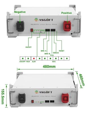 BYD Energy Storage Stackable Server Rack Mounted 51.2 V 100Ah Lifepo4 μπαταρία