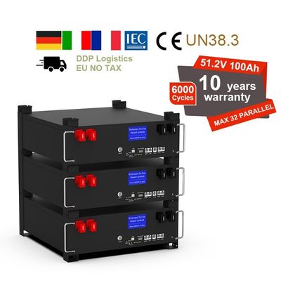 LiFePO4 Συγκεντρωμένες μπαταρίες ενέργειας 51.2v 100Ah Προσαρμοσμένες