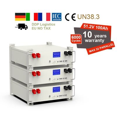 48V 5kWh 100Ah LiFePO4 πακέτο μπαταρίας στοιβαγμένη μπαταρία ιόντων λιθίου αποθήκευσης ενέργειας